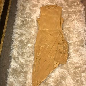 Mustard Fitted Missguided Dress